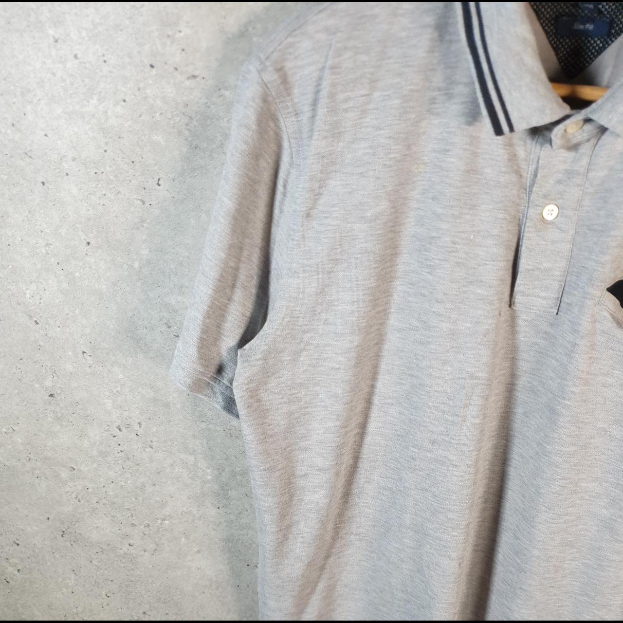 Vintage Tommy Hilfiger Polo Shirt Men’s 2XL Grey Slim Fit Embroidered Logo