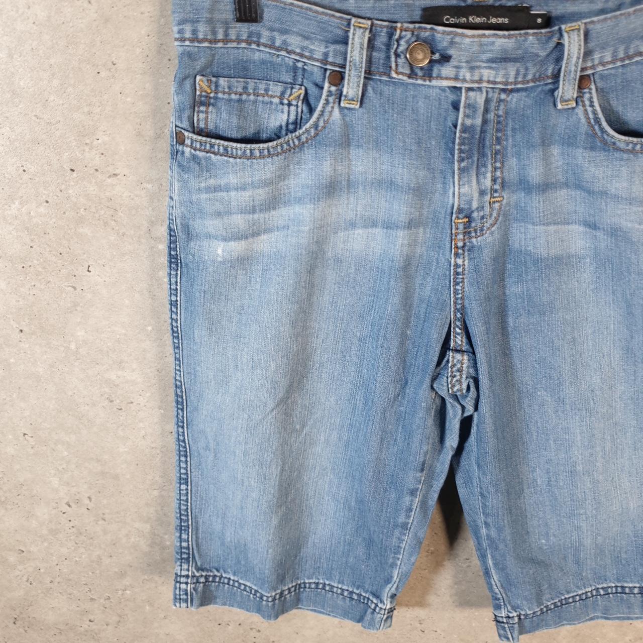 Vintage Calvin Klein Baggy Shorts Jorts Cargo Womens Uk10 Blue Relaxed Denim