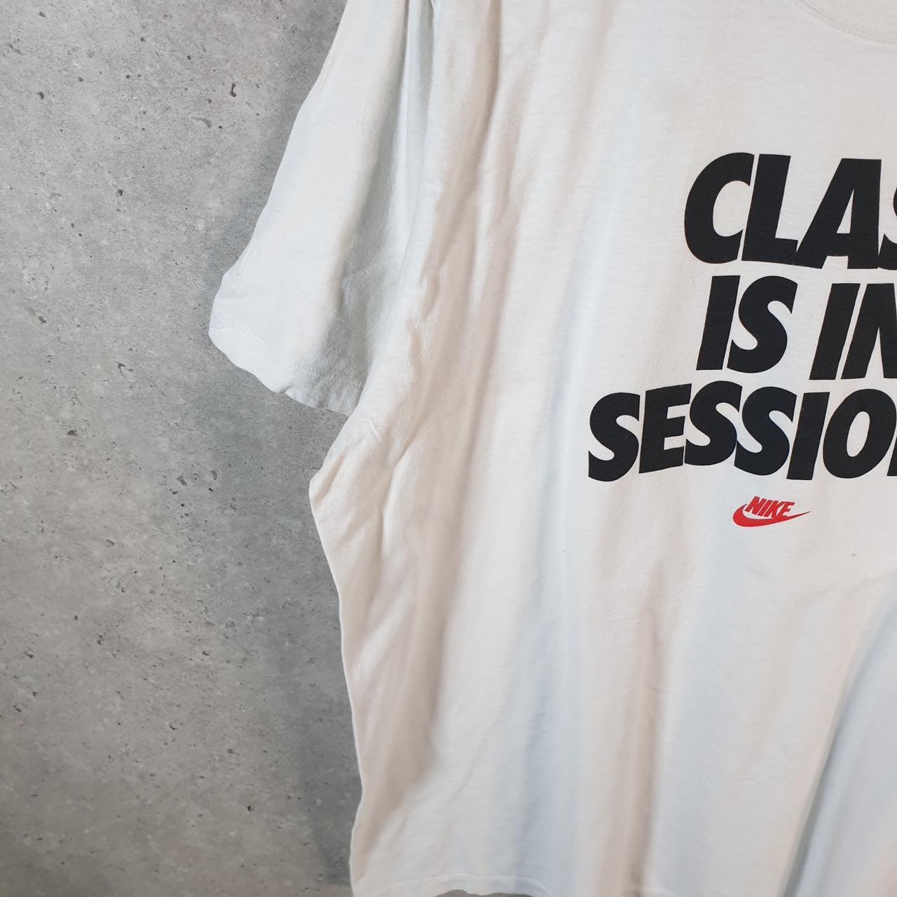 Vintage Nike Club Is In Session T Shirt Men’s XL White Logo Swoosh Athletic