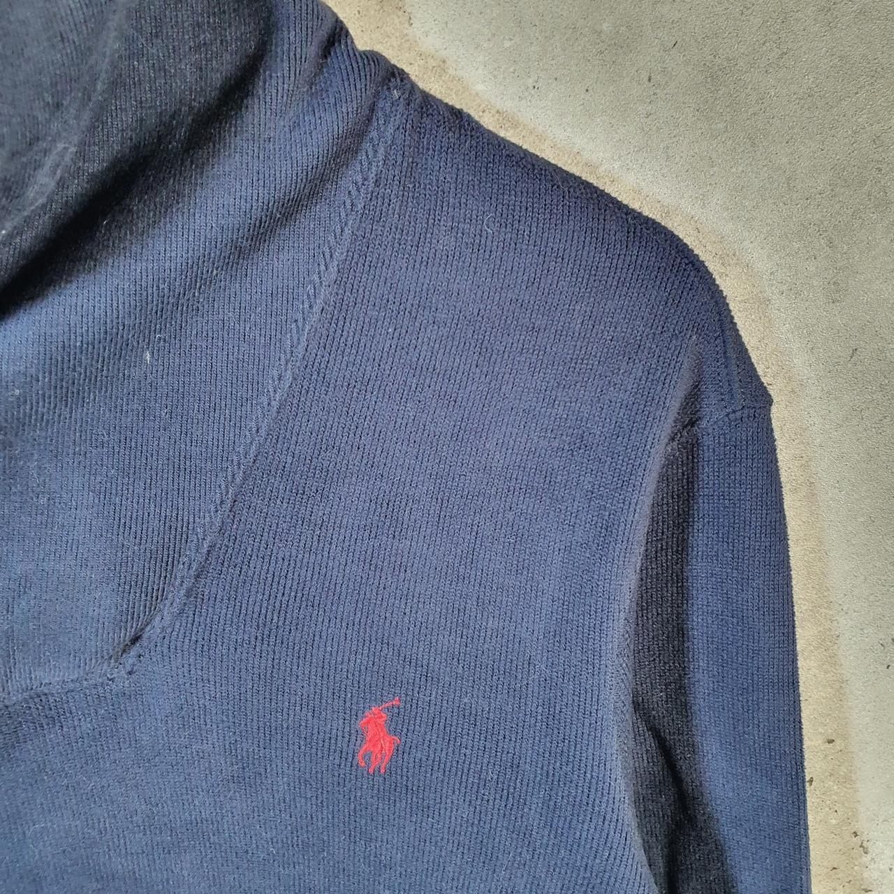 Vintage Ralph Lauren Polo 1/4 Button Sweatshirt Men’s Small Navy Blue Cotton Pullover Pony