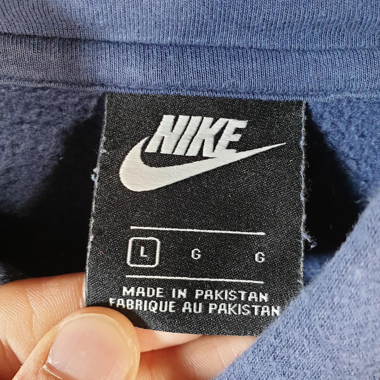 Vintage Nike Club Spellout Hoodie Men’s Large Navy Blue Swoosh Y2K Pullover