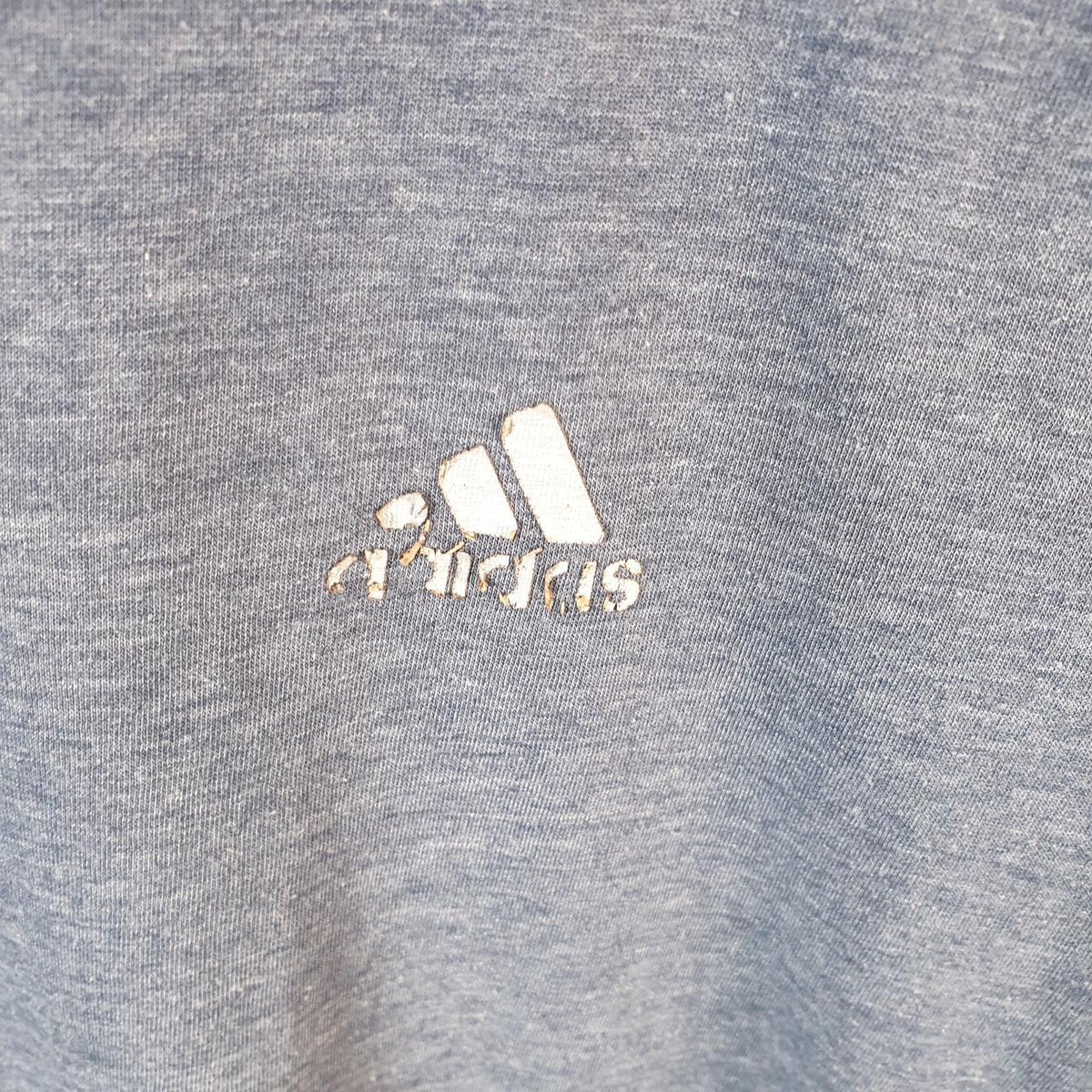 Vintage Adidas Spellout T Shirt Men’s Medium Blue Three Stripes Athletic
