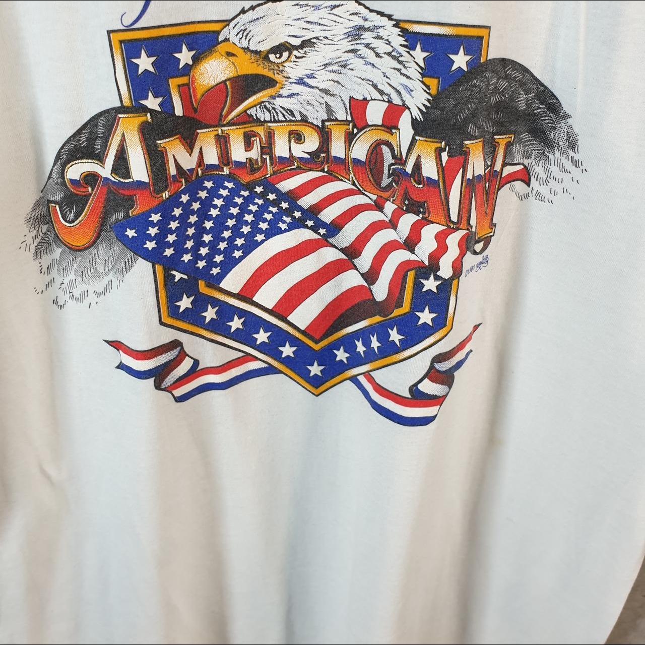 Vintage Screen Stars Proud To Be American 90s USA Single Stitch T Shirt Men’s Large White C8039