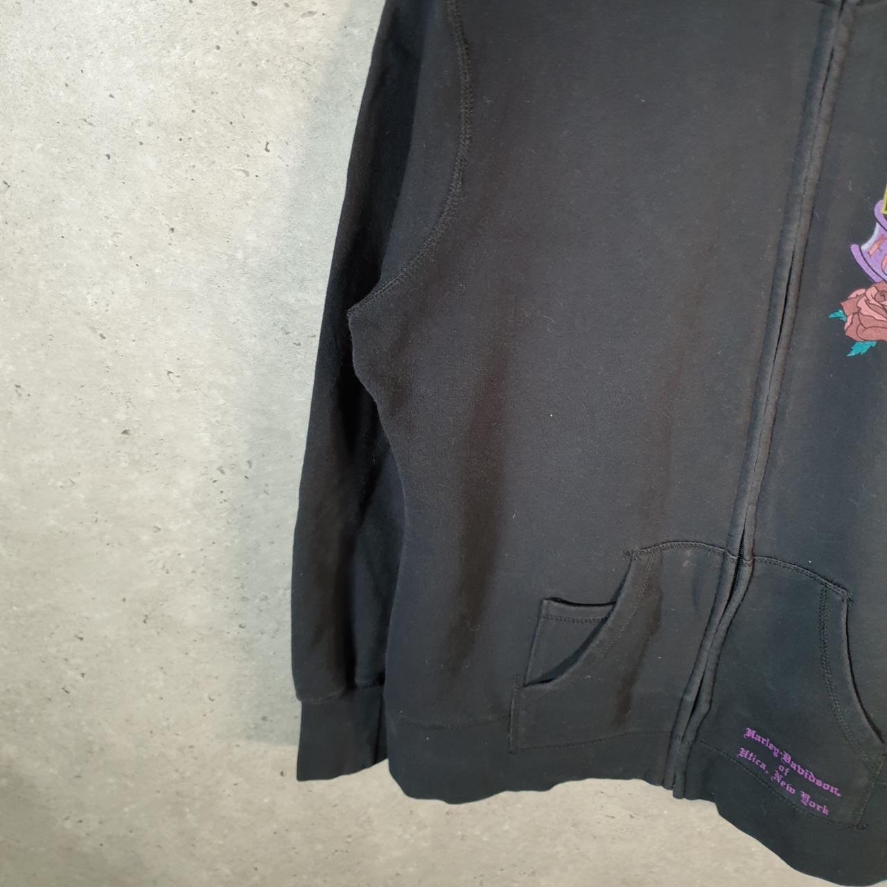 Vintage Harley Davidson New York Sweatshirt Flowers Womens Large Black