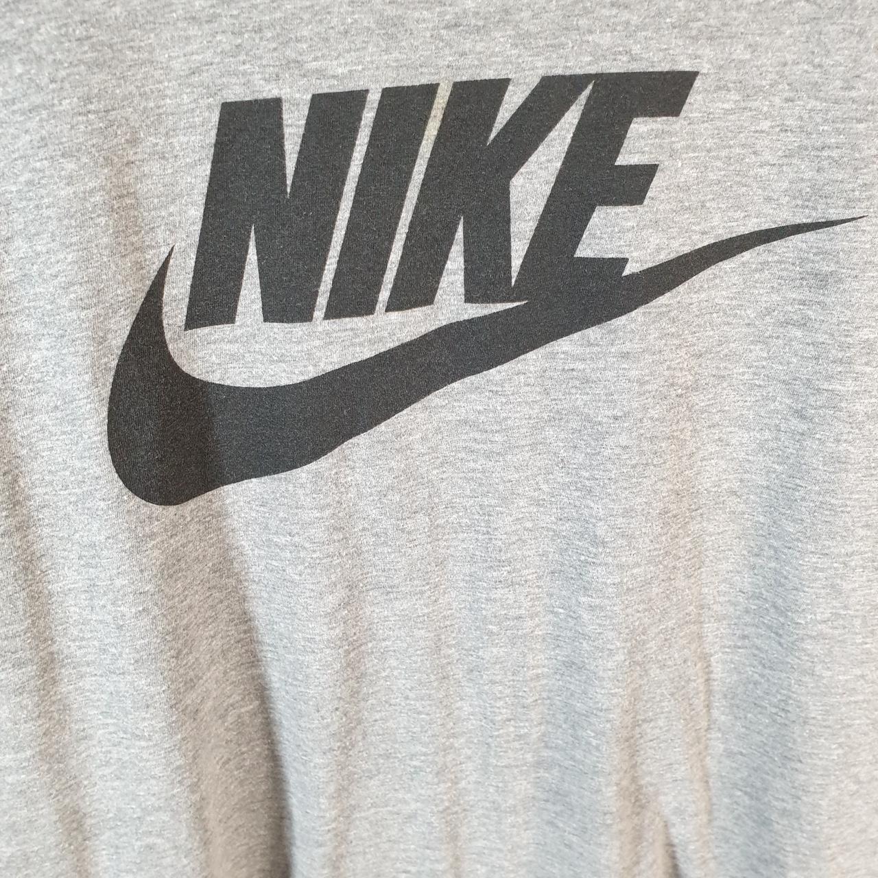 Vintage Nike T Shirt Men’s Large Grey Printed Single Swoosh Logo Athletic C8247