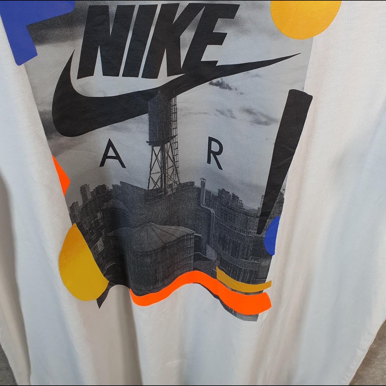 Vintage Nike Air Spellout T Shirt Shirt Men’s Medium White Swoosh Logo Athletic C9846