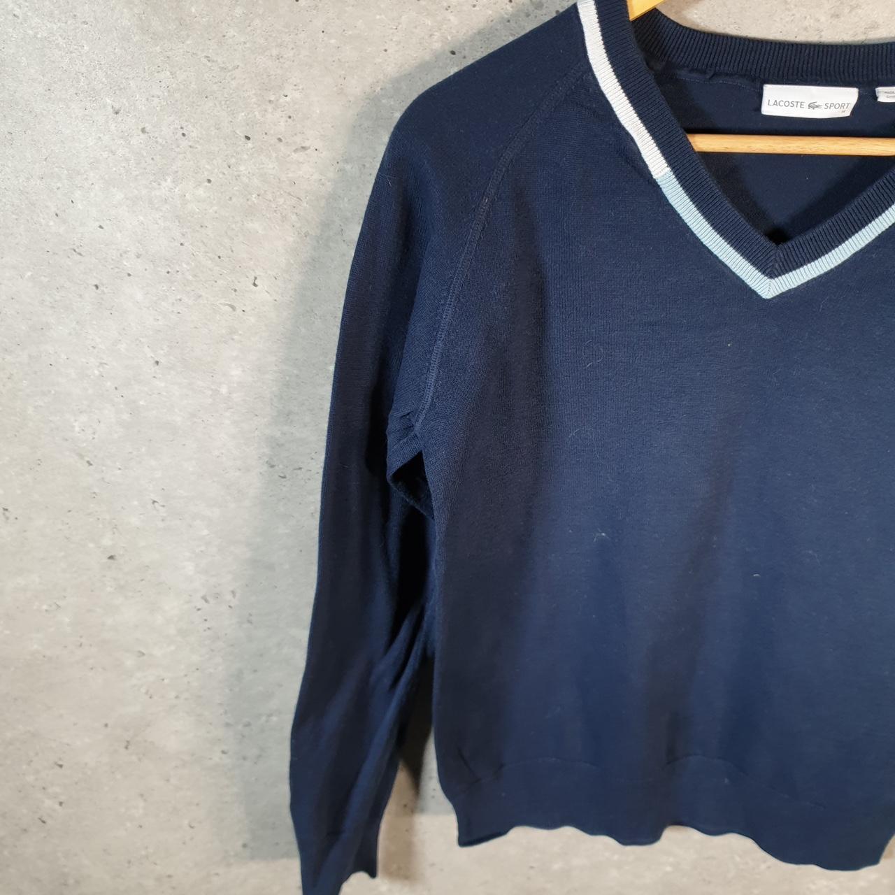 Vintage Lacoste Sweatshirt Womens Navy Blue Pullover Logo Y2K Jumper