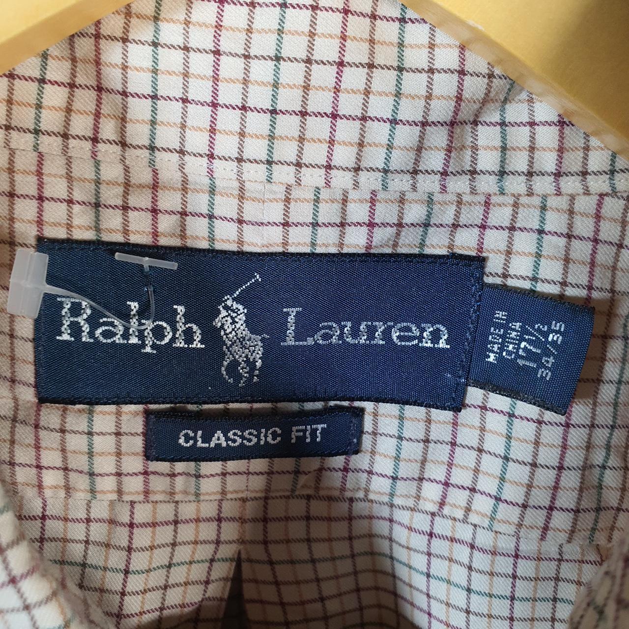 Vintage Ralph Lauren Button Down Shirt Men’s Large Checkered Classic Fit Pony