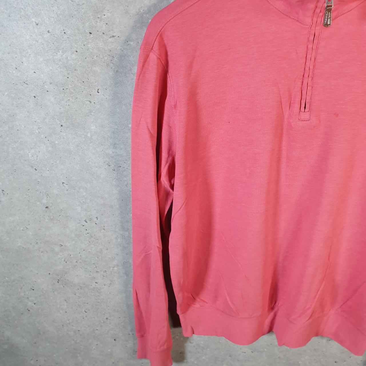 Vintage Ralph Lauren Polo Sweatshirt Men’s Small Pink 1/4 Zip Cotton Pullover Pony