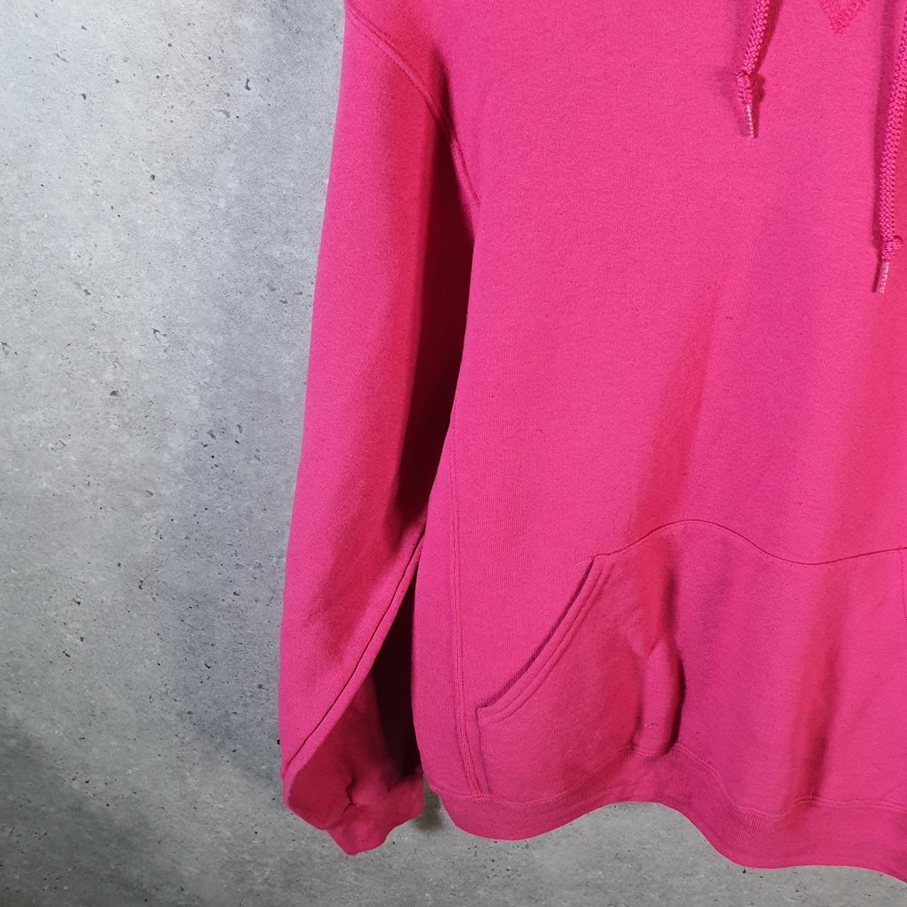 Vintage Russell Athletic Spellout Hoodie Womens Small Pink Pullover Baggy