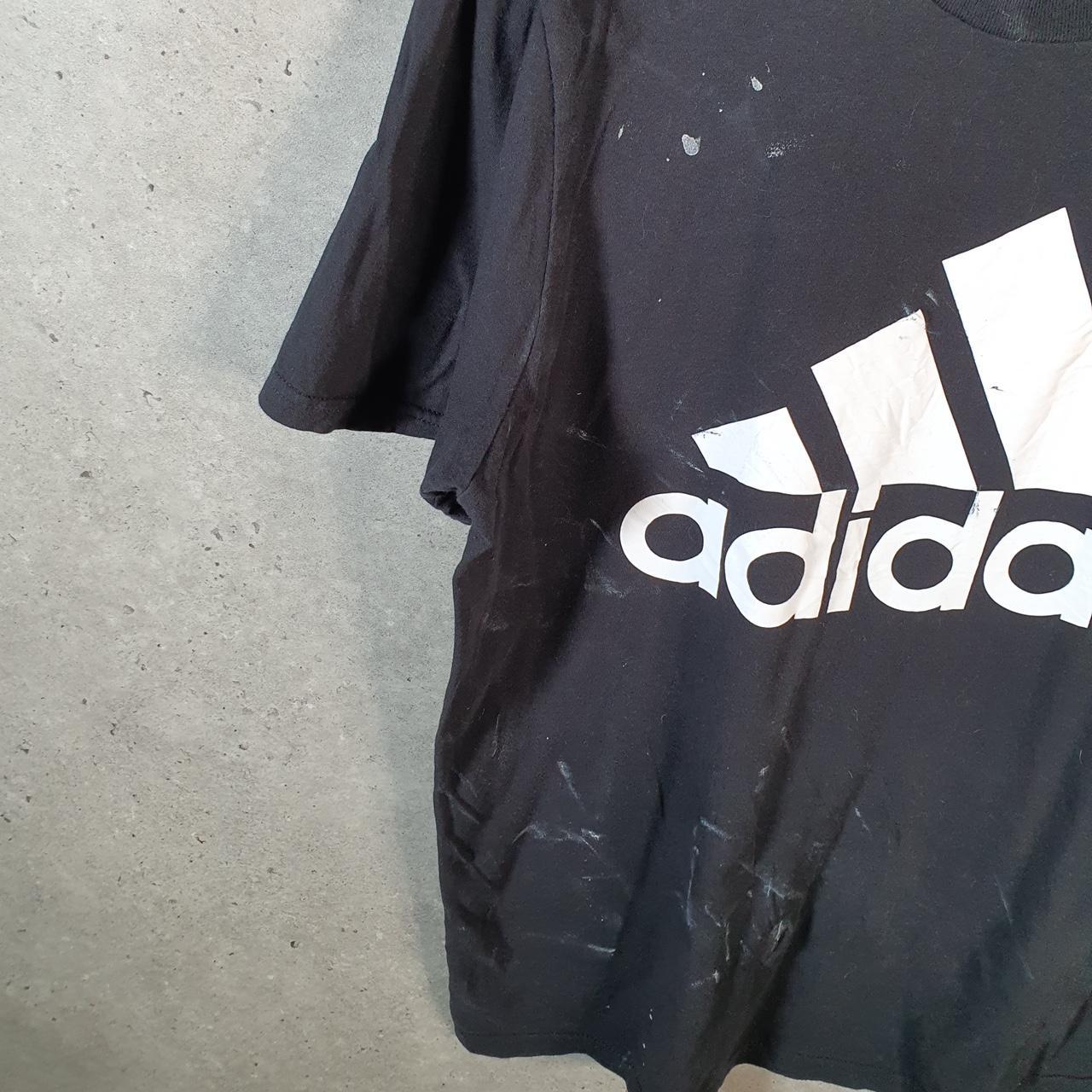 Vintage Adidas Amplifier Spellout T Shirt Men’s Large Black Three Stripes Logo Athletic