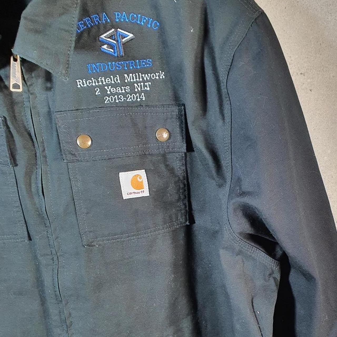 Vintage Carhartt Flint Ripstop Canvas Chore Jacket Men’s 2XL Black Workwear USA G2102