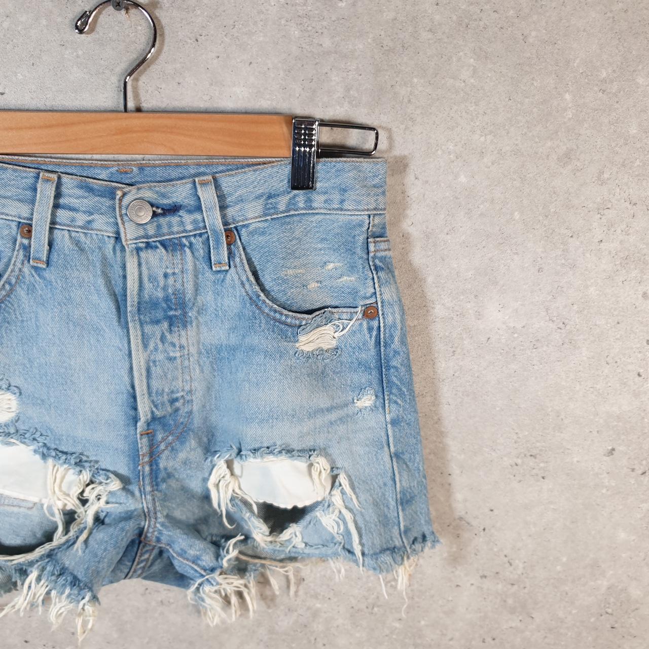 Vintage Levi’s 501 Baggy Shorts Jorts Cargo Womens W24 Blue Relaxed Denim