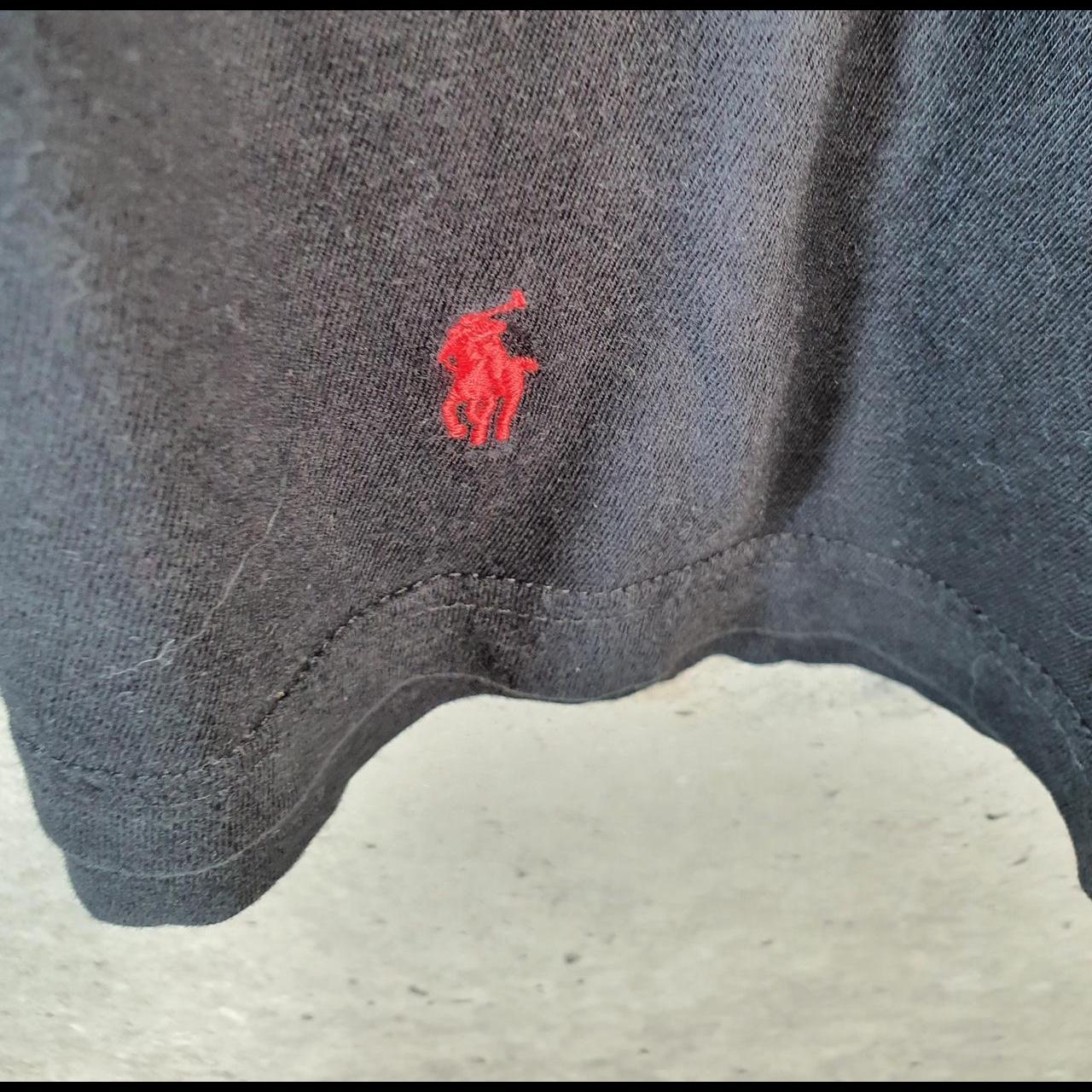 Vintage Ralph Lauren Polo Sport T Shirt Men’s Large Black Custom Fit Embroidered Pony C8644