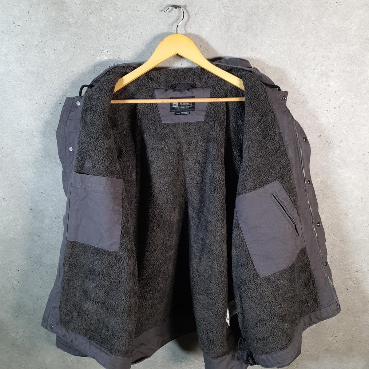 Vintage Carhartt Duck Blanket Lined Jacket Men’s XL Grey Canvas Relaxed Fit USA G2124