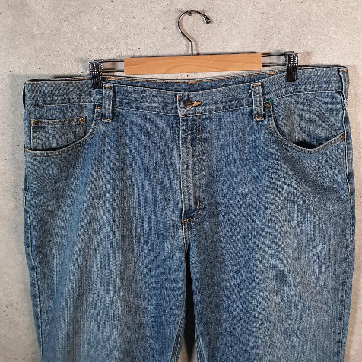 Vintage Carhartt Workwear Carpenter Jeans Mens W42 L32 Blue Denim Relaxed Fit USA