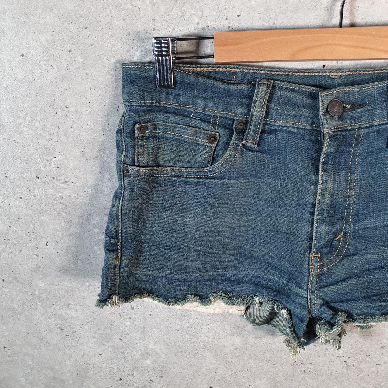 Vintage Levi’s 511 Cut Off Baggy Shorts Jorts Cargo Womens W33 Blue Relaxed Denim A4520