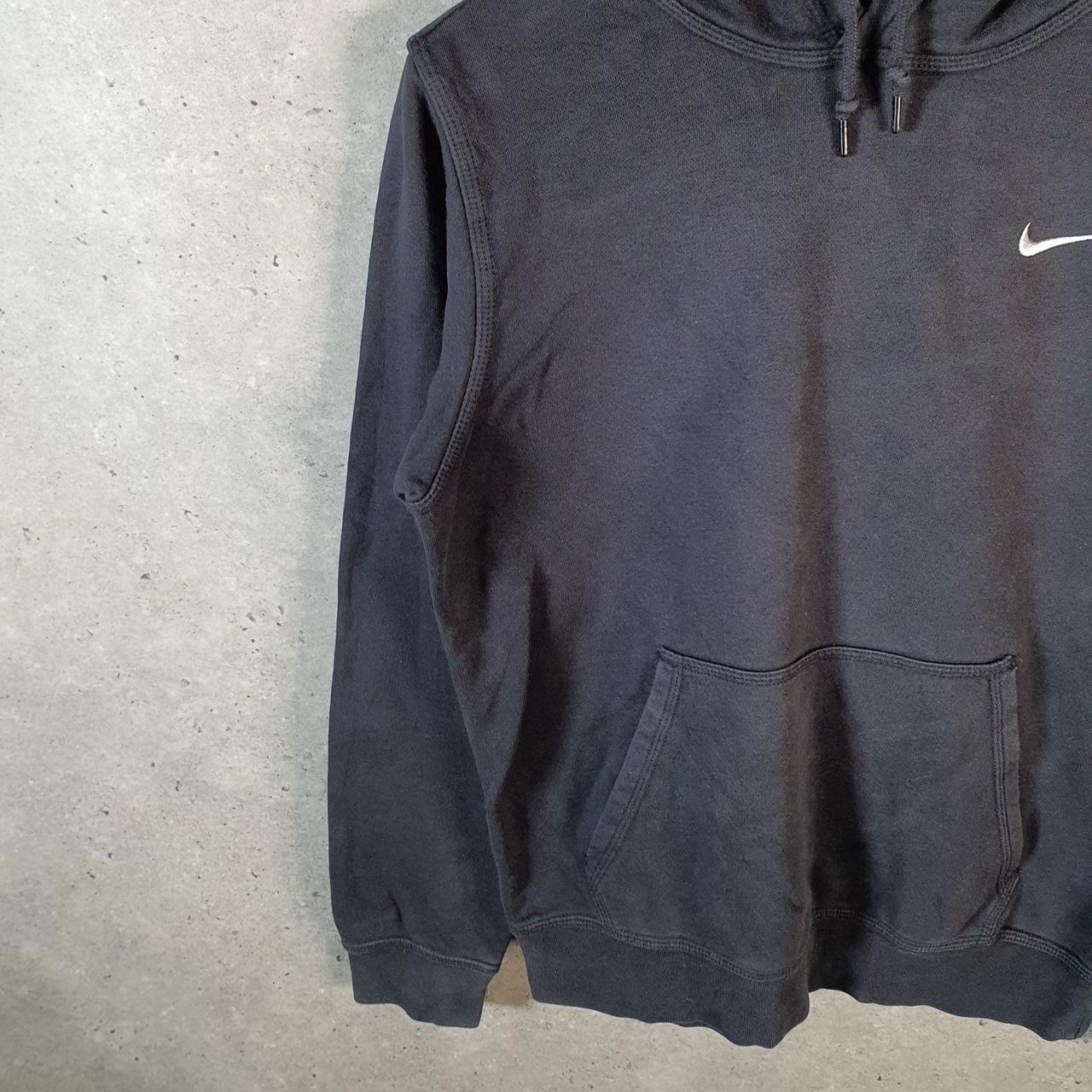 Vintage Nike Club Embroidered Hoodie Men’s Small Black Swoosh Y2K Pullover Logo