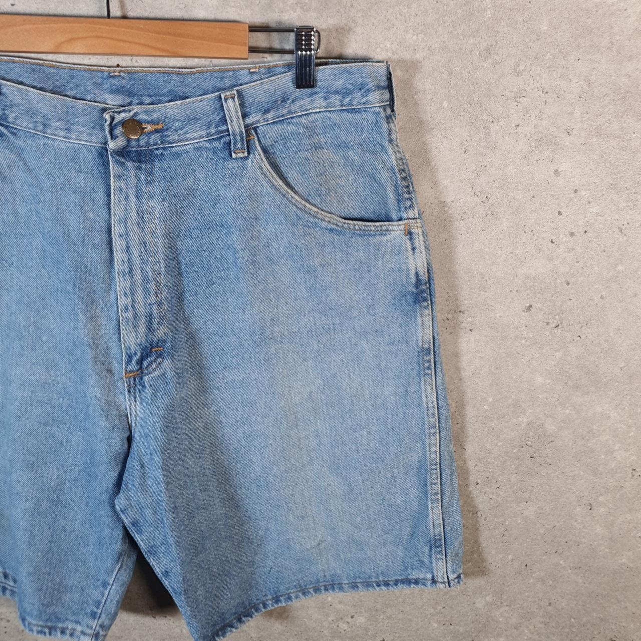 Vintage Wrangler Denim Shorts Jorts Cargo Men’s W36 Relaxed Blue Baggy Cotton