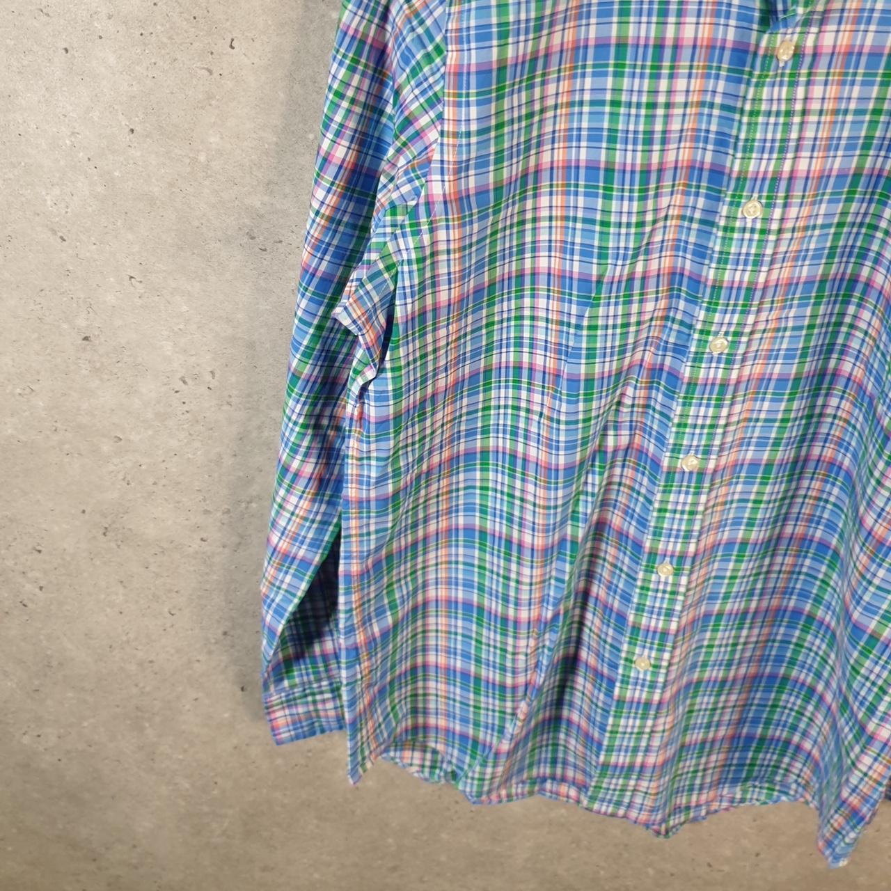 Vintage Ralph Lauren Button Down Shirt Men’s Medium Checkered Classic Fit Pony Cotton