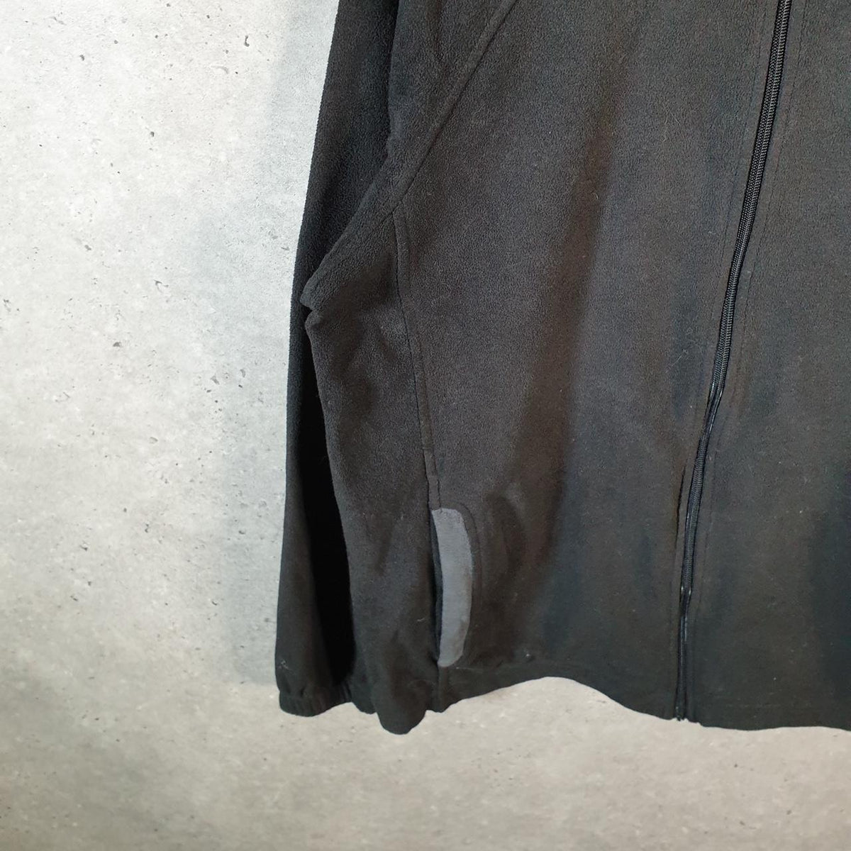 Vintage Starter Fleece Sweatshirt Jacket Mens Medium Black Full Zip Embroidered Logo