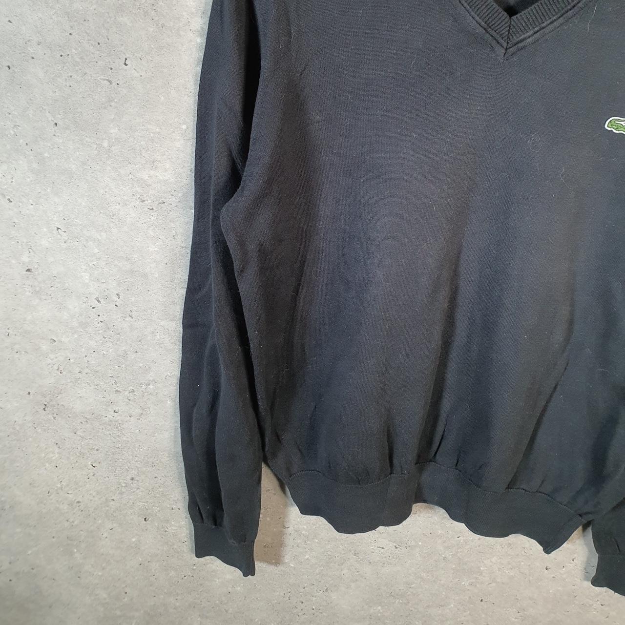 Vintage Lacoste Sweatshirt Men’s Small Black Pullover Logo Y2K Jumper Logo Casual