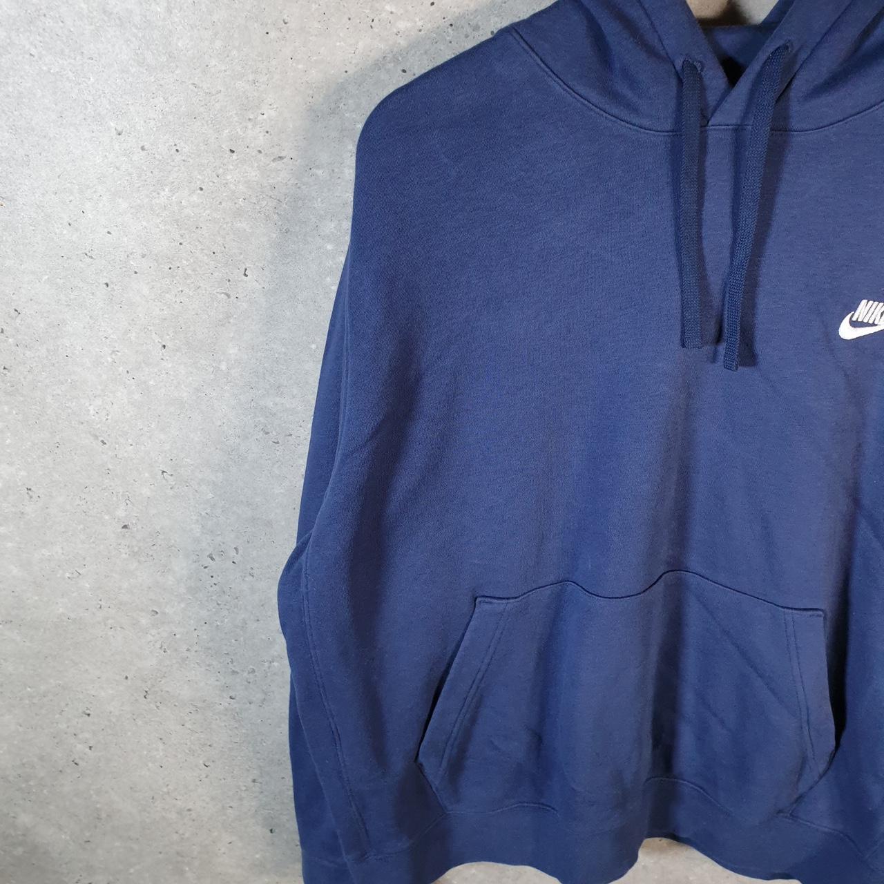 Vintage Nike Club Embroidered Hoodie Men’s XL Navy Blue Swoosh Y2K Pullover