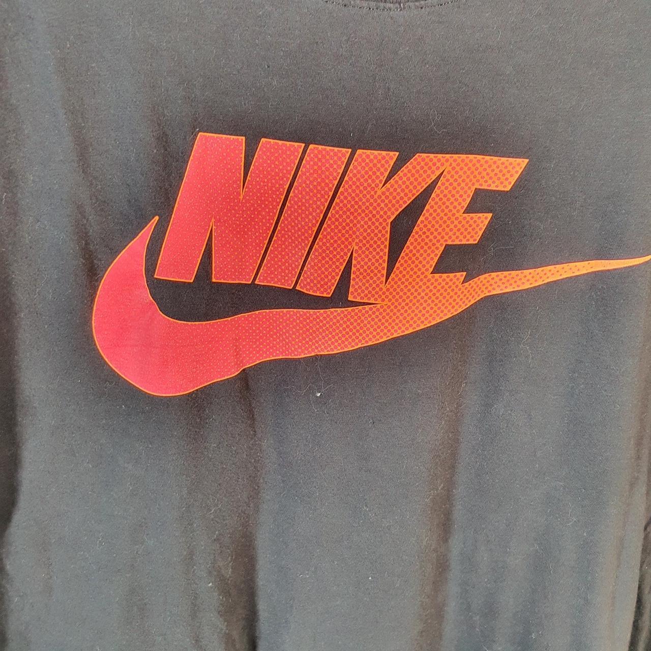 Vintage Nike Spellout T Shirt Womens Large Black Printed Single Swoosh Logo Athletic Big Fish Vintage