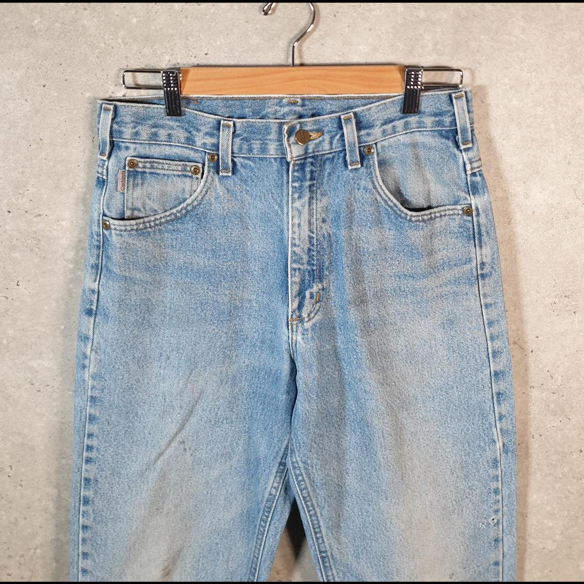 Vintage Carhartt Workwear Carpenter Jeans Mens W30 L30 Blue Denim Traditional Fit USA