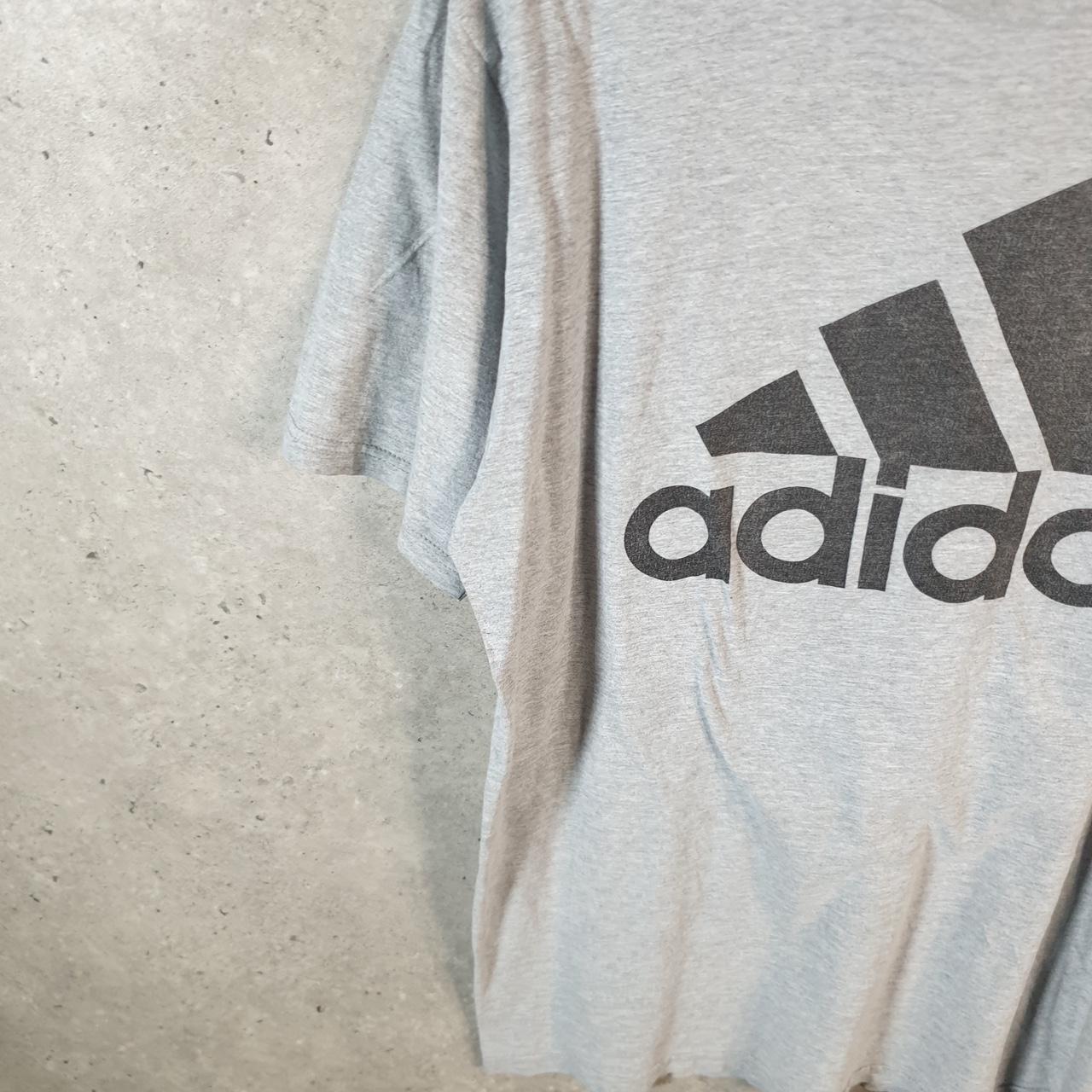 Vintage Adidas Go To Tee T Shirt Men’s Large Grey Three Stripes Logo Athletic