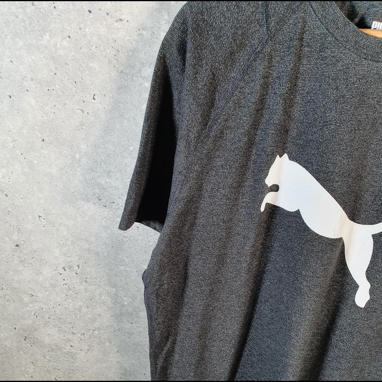 Vintage Puma Spellout T Shirt Mens Large Grey sports Logo Athletic