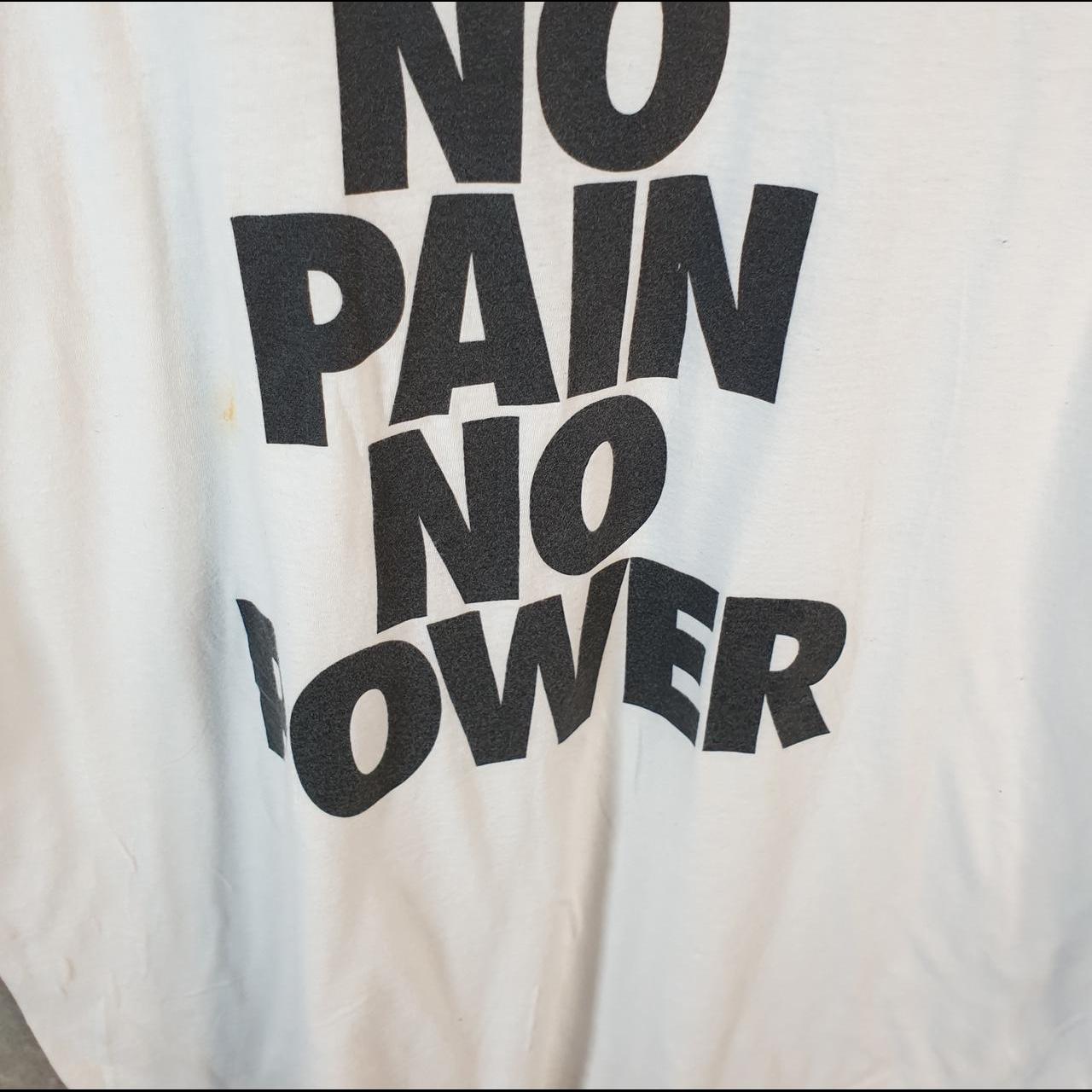Vintage Nike No Pain No Power T Shirt Shirt Men’s Large White Logo Athletic C9951