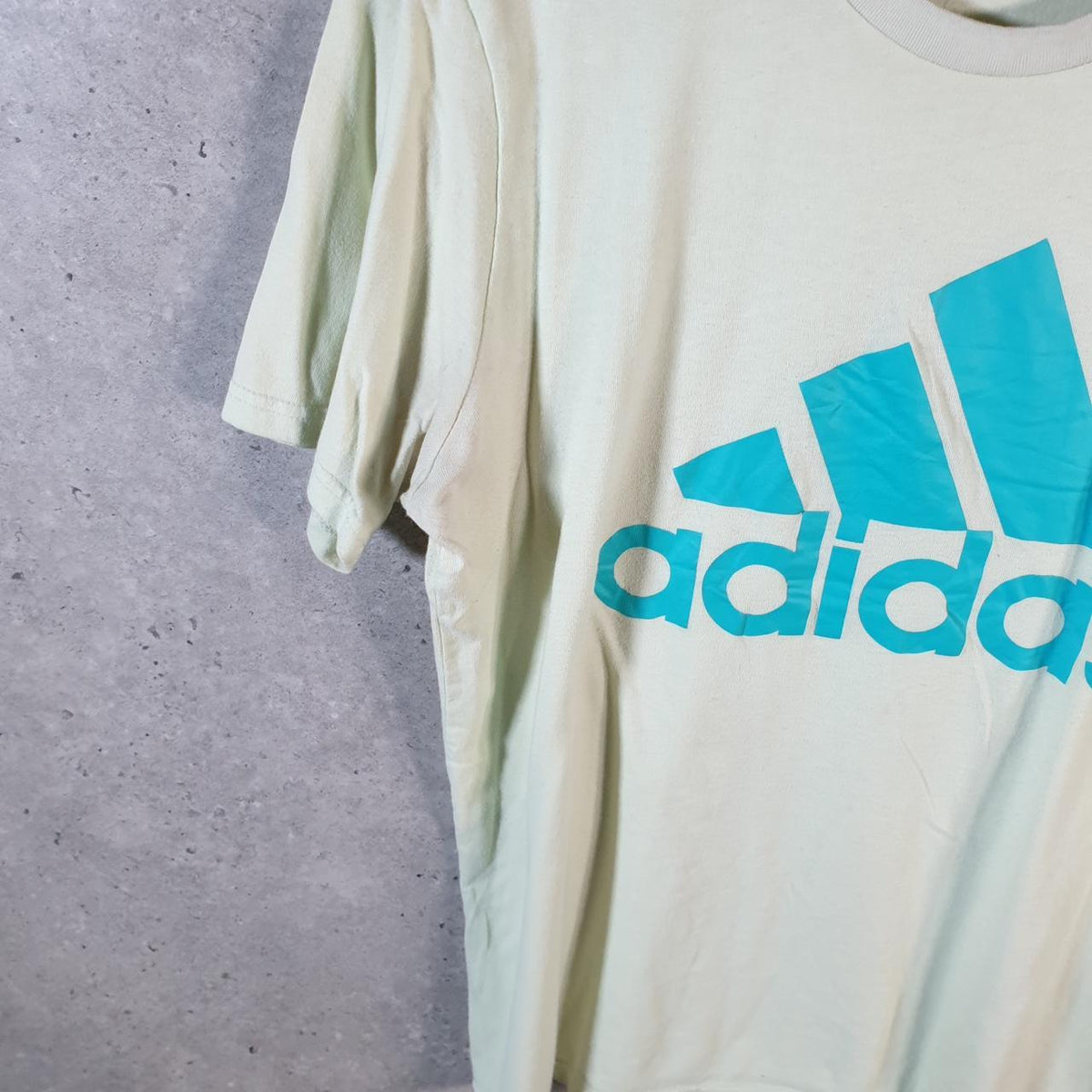 Vintage Adidas Spellout T Shirt Men’s Medium Green Three Stripes Athletic