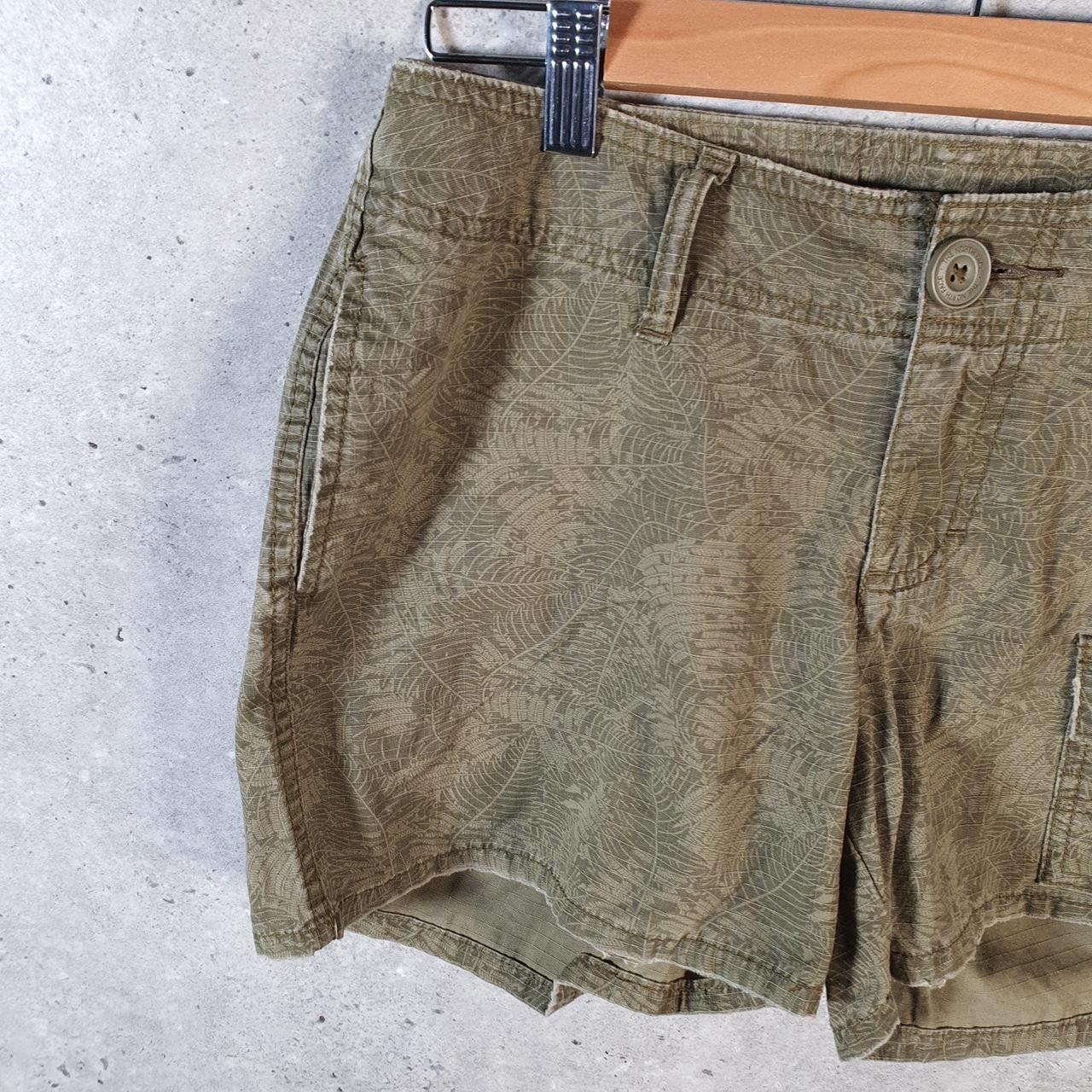 Vintage The North Face TNF Shorts Jorts Chino Cargo Womens UK6 Khaki Green Baggy Cotton