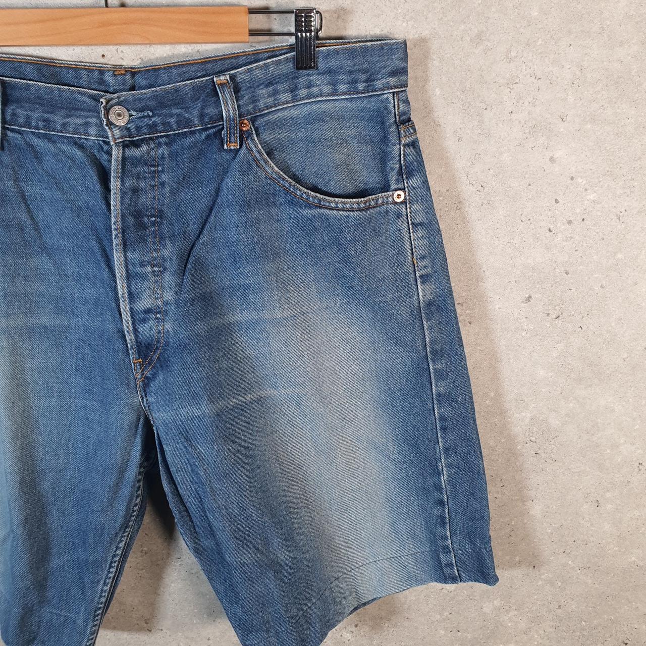 Vintage Levi’s 523 Baggy Shorts Jorts Cargo Mens W38 Blue Relaxed Denim