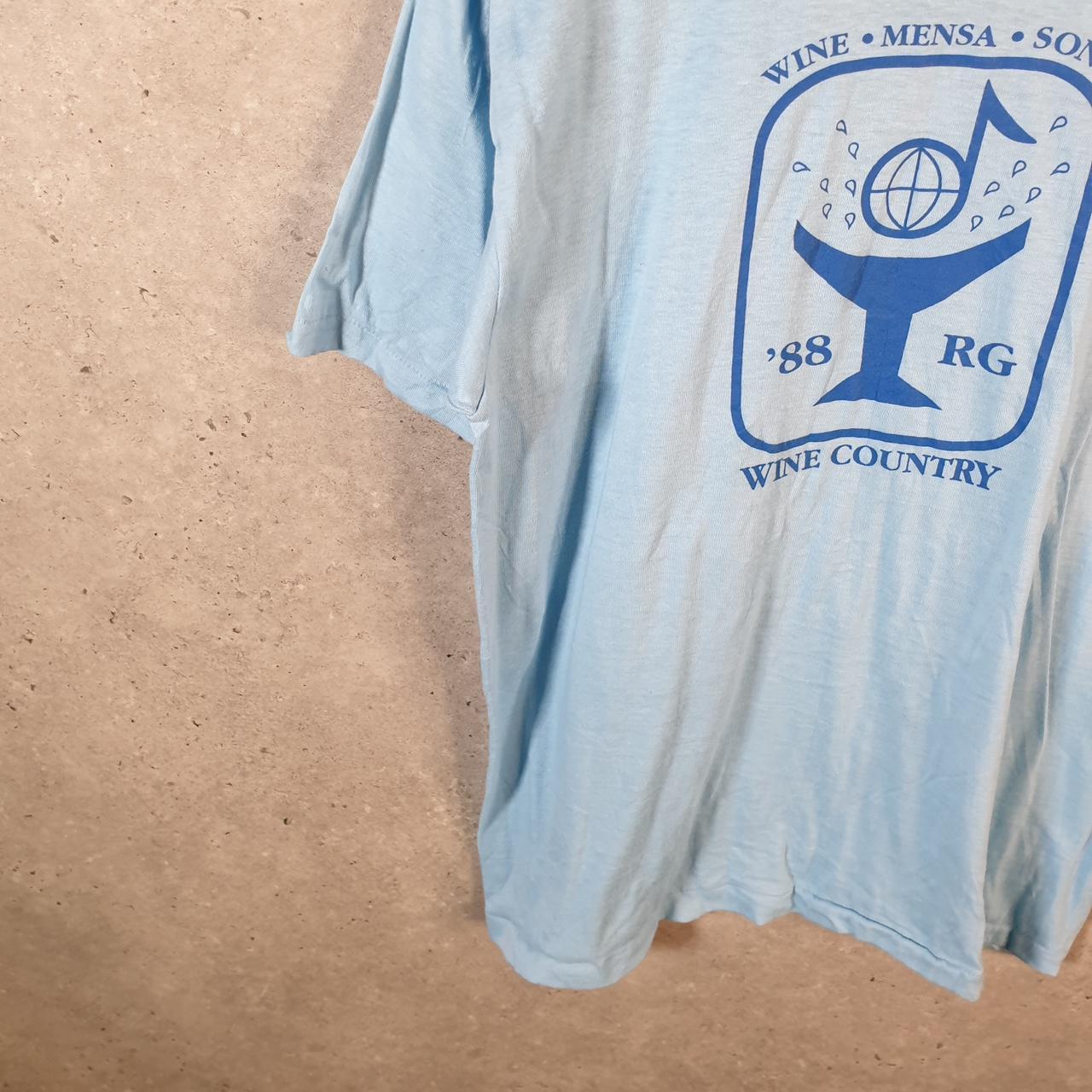 Vintage Oneita Power Wine Country 1988 USA Single Stitch T Shirt Men’s XL Blue