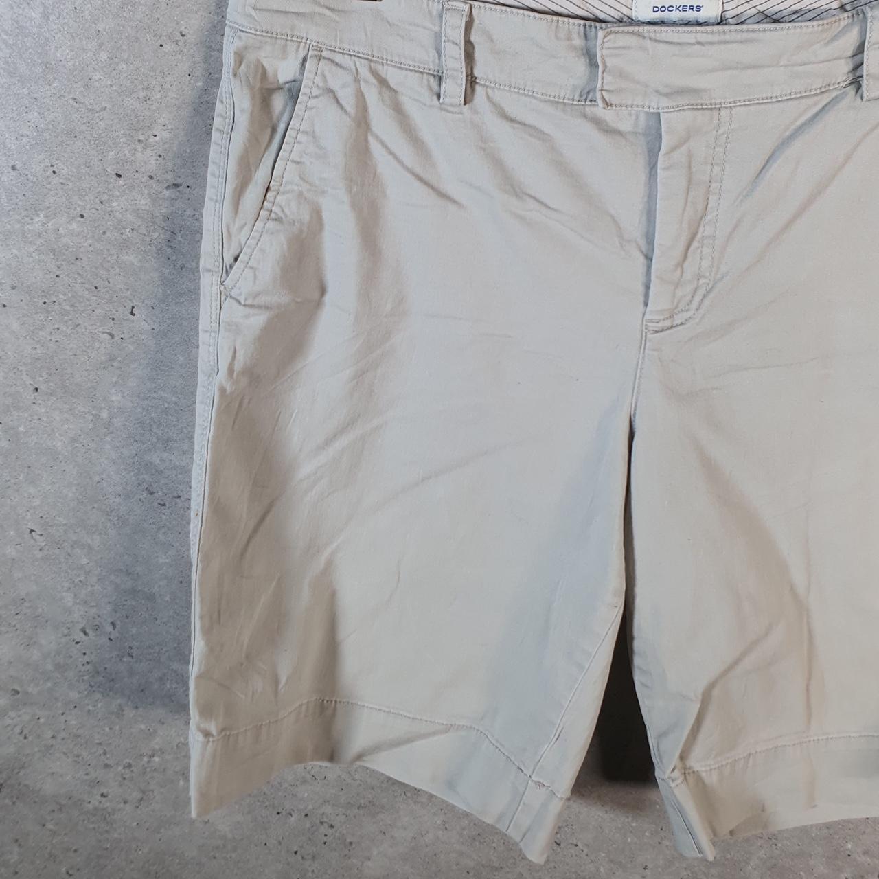 Vintage Dockers Chino Shorts Jorts Cargo Womens W34 Beige Baggy Cotton