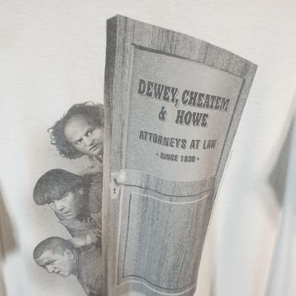 Vintage Cronies Dewey Cheatem How Law Attorneys 90s Single Stitch T Shirt Men’s Large White