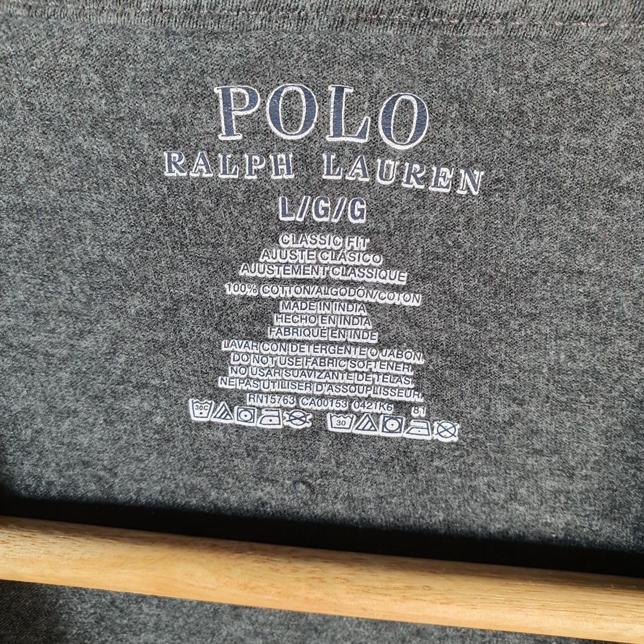 Vintage Ralph Lauren Polo Sport T Shirt Men’s Large Grey Custom Fit Embroidered Pony C8700