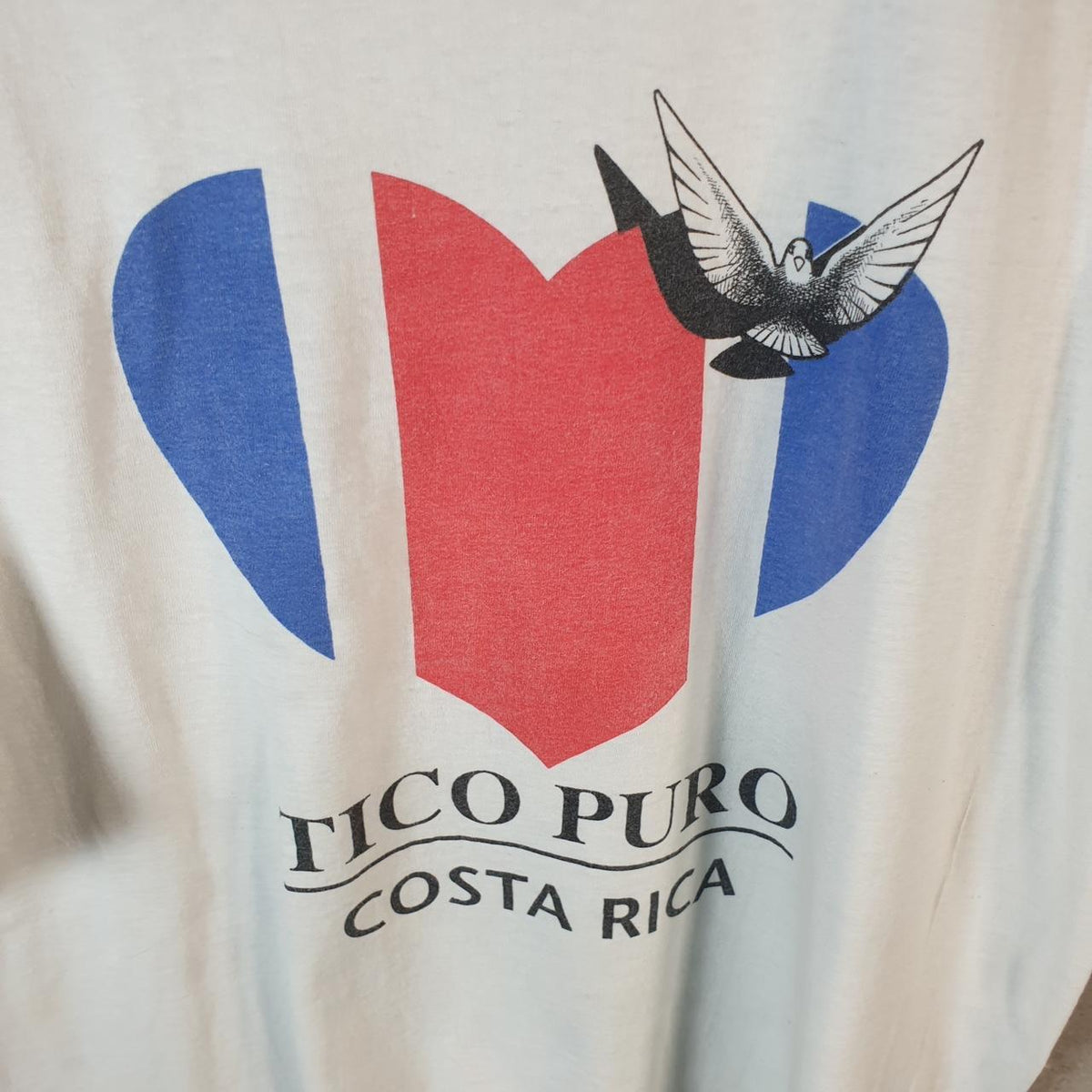 Vintage Tico Puro Costa Rica Graphic USA 90s Single Stitch T Shirt Men’s Medium White C8909