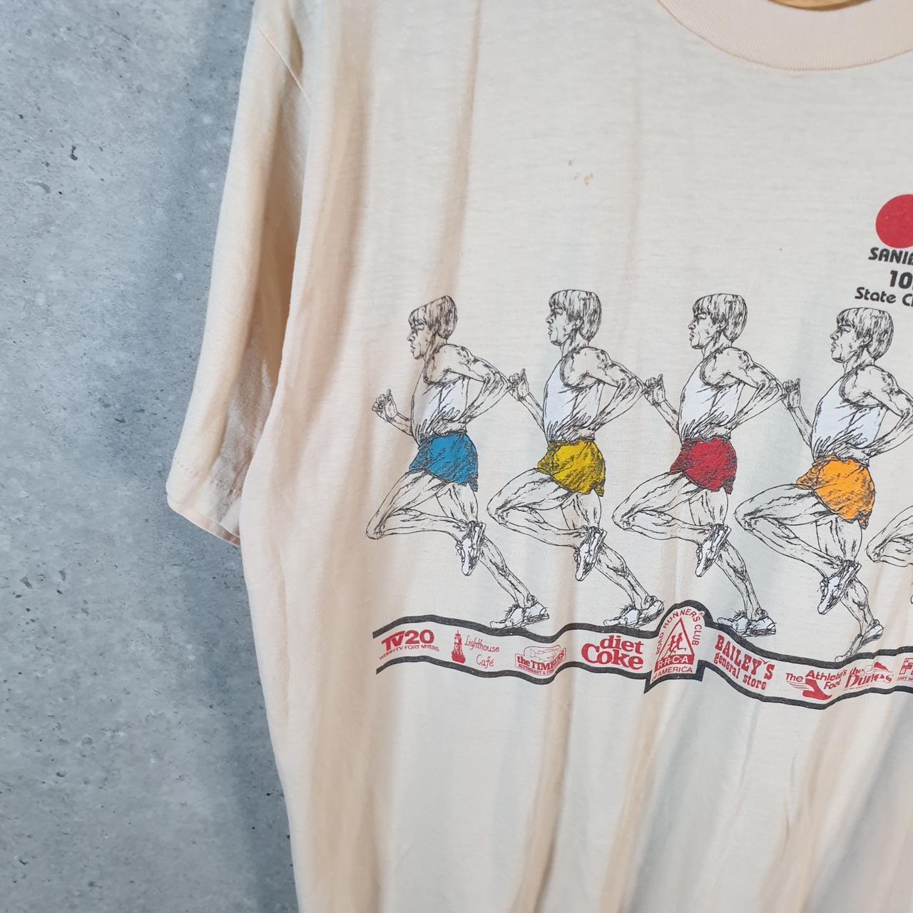 Vintage 1985 Sanibel Sunrise 10k Run USA Single Stitch T Shirt Men’s Medium Brown