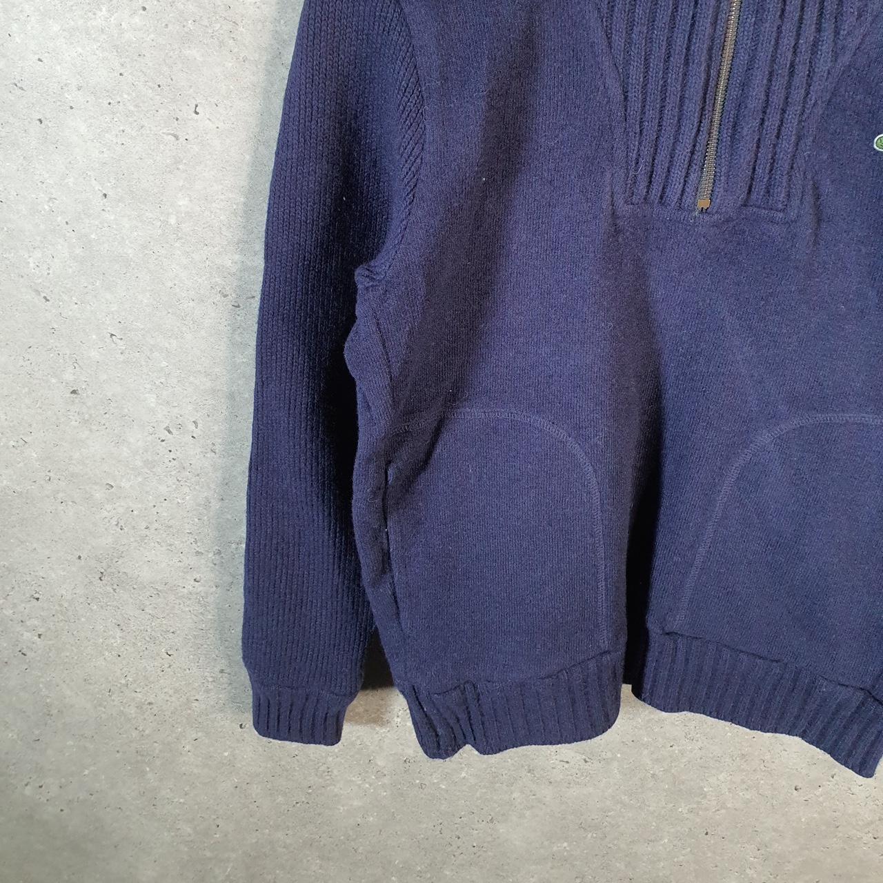 Vintage Lacoste 1/4 Zip Sweatshirt Men’s XS Navy Blue Slim Fit Pullover Y2K Jumper