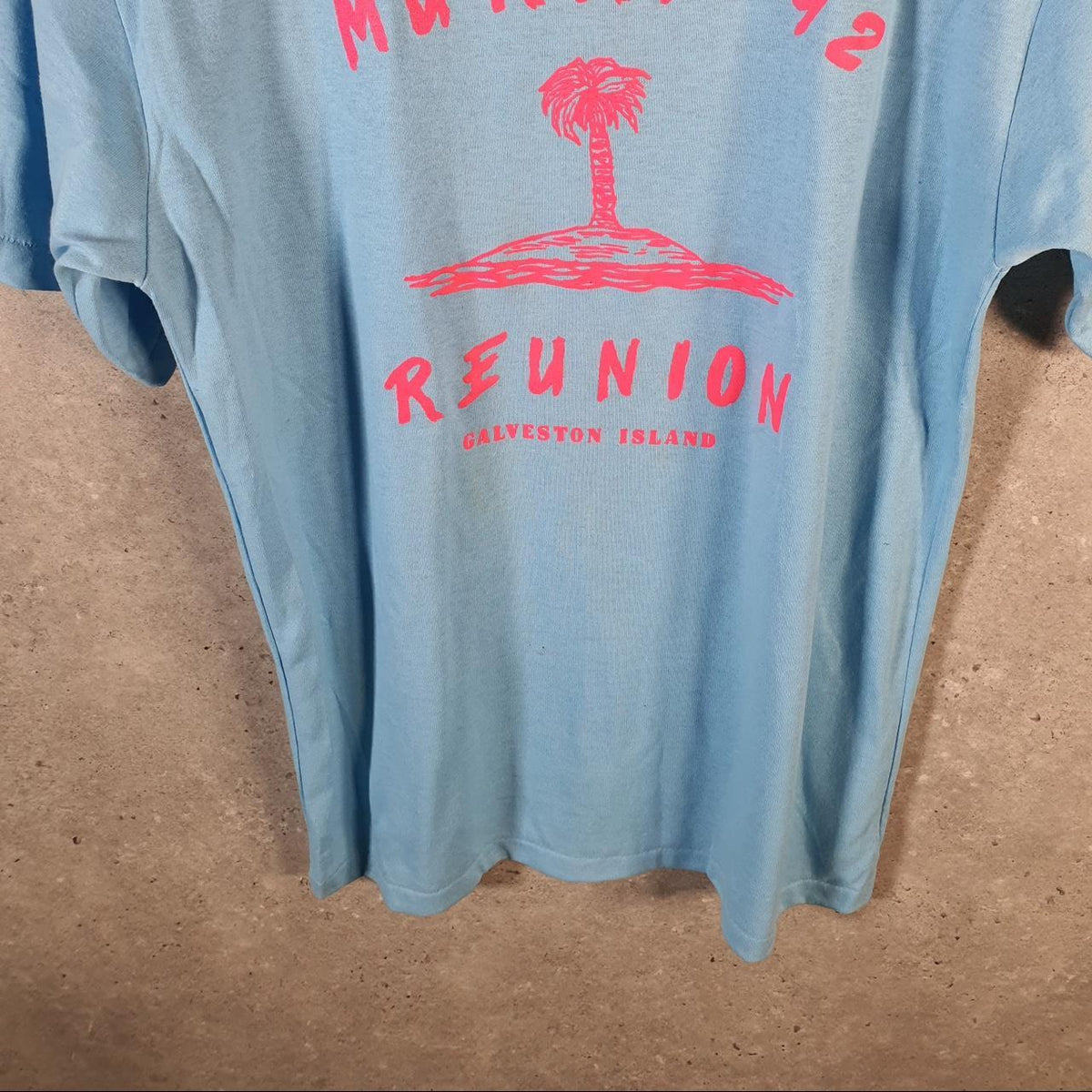 Vintage Bomark Murray 1992 Galveston Island USA Single Stitch T Shirt Men’s Medium Blue