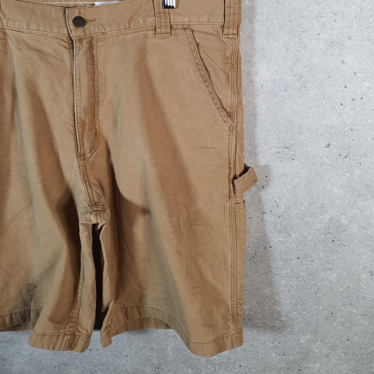Vintage Carhartt Baggy Carpenter Shorts Jorts Cargo Men’s W36 Brown Relaxed Fit Workwear Big Fish Vintage