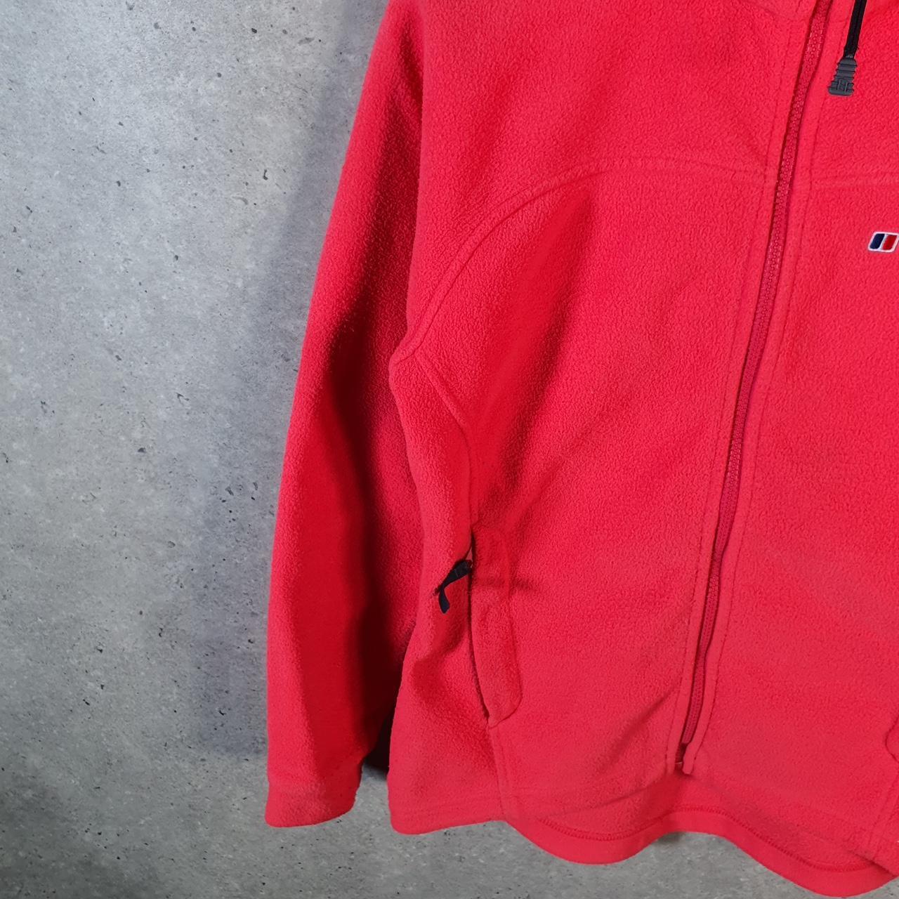 Vintage Berghaus Teddy Fleece Sweatshirt Womens UK12 Pink Full Zip Logo