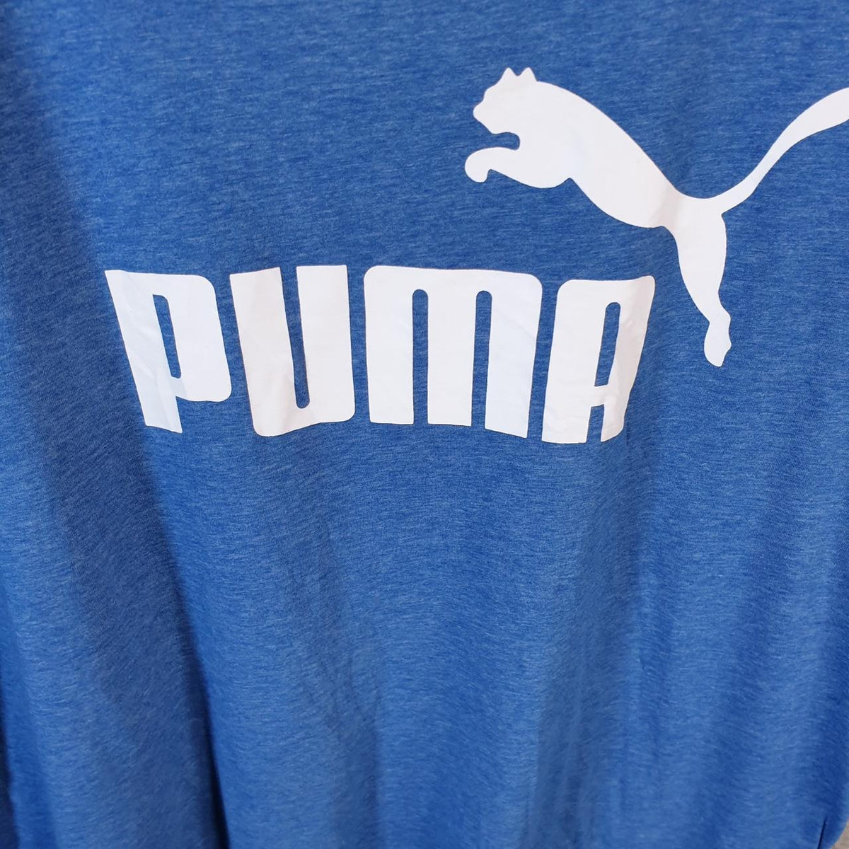 Vintage Puma Spellout T Shirt Men’s XL Blue Red Logo Athletic C9894