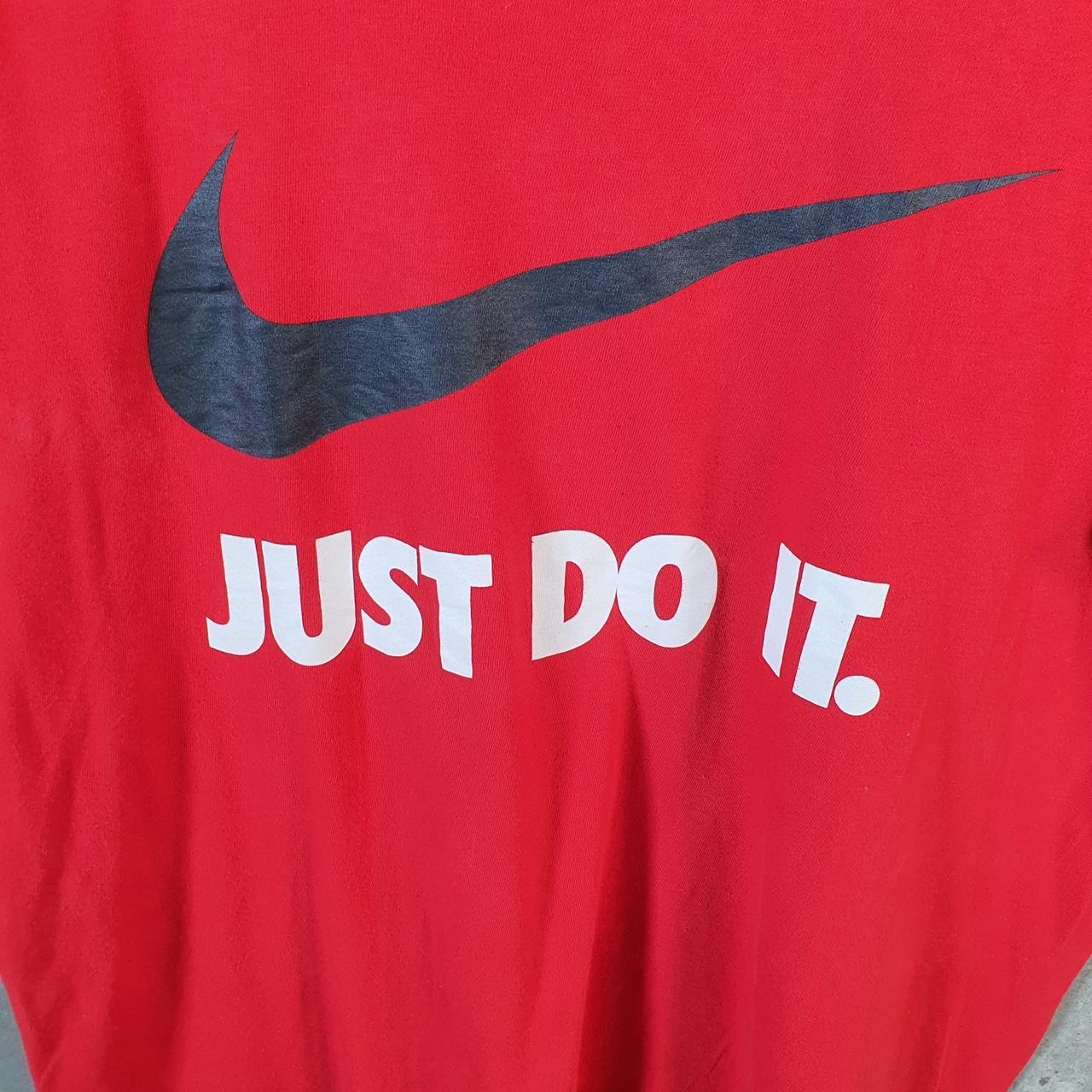 Vintage Nike Just Do It T Shirt Men’s Large Red Printed Single Swoosh Logo Athletic Big Fish Vintage