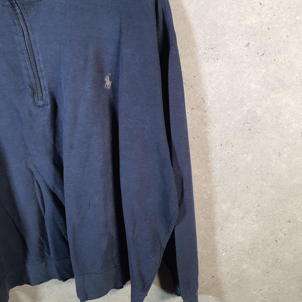 Vintage Ralph Lauren Polo Sweatshirt Men’s 2XL Big Navy Blue Cotton 1/4 Zip Pony