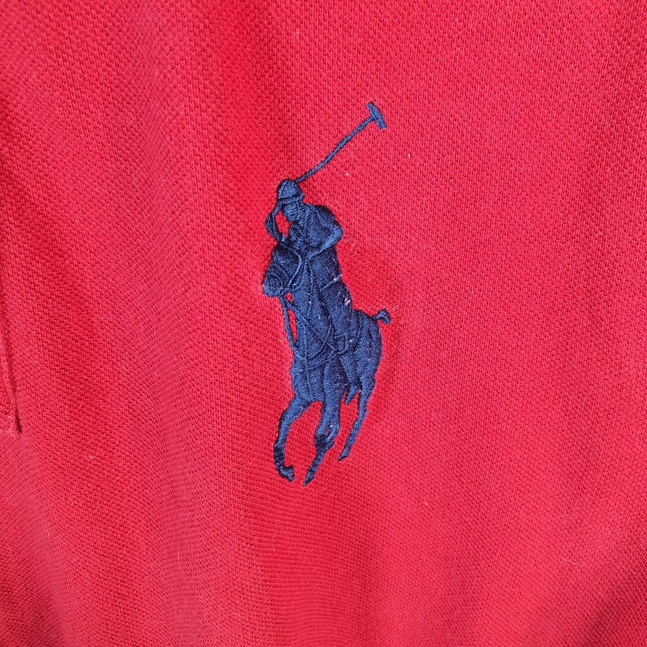 Vintage Ralph Lauren Polo USA Flag Polo Shirt Men’s XL Red Skinny Cotton Pony C9767
