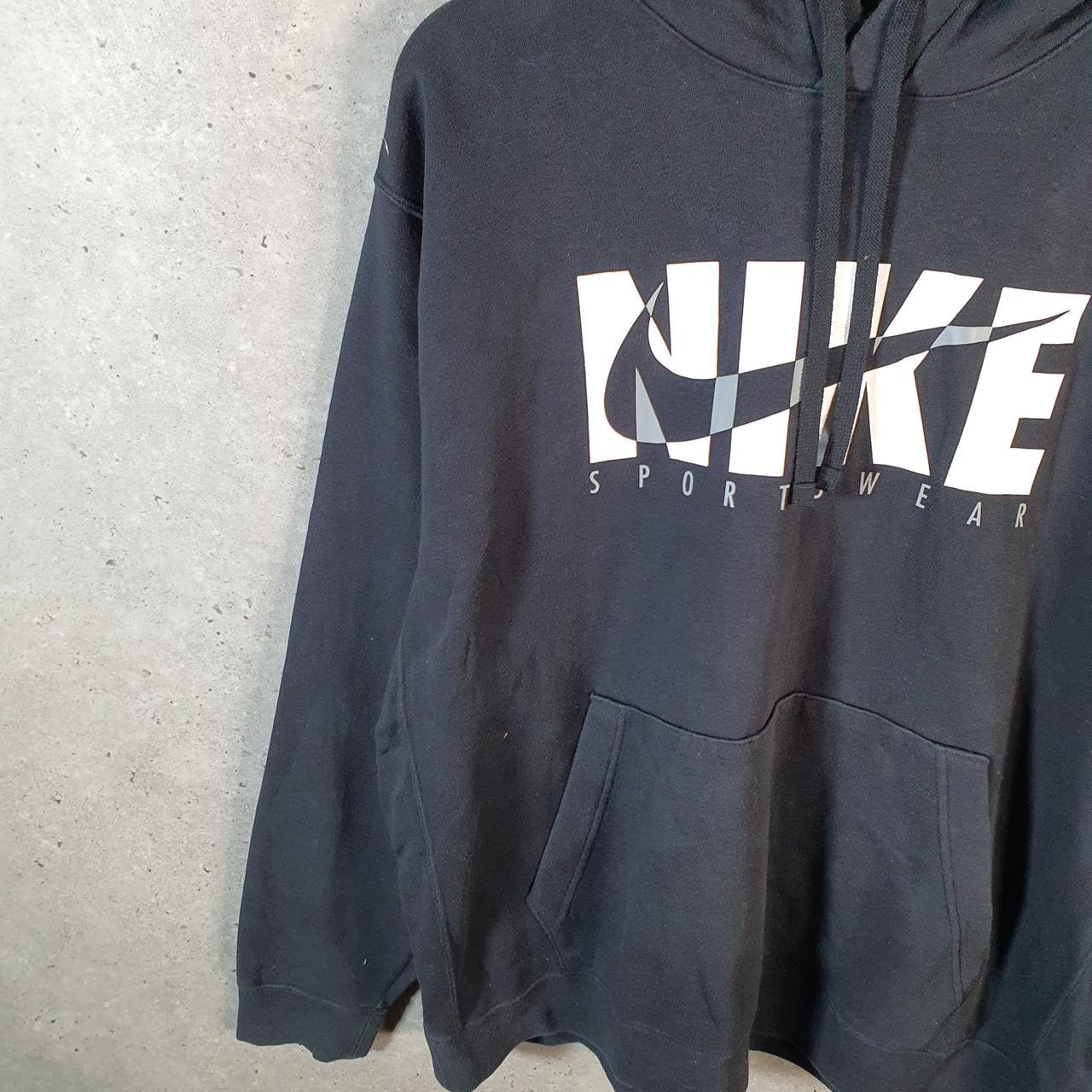 Vintage Nike Club Hoodie Men’s XL Black Swoosh Y2K Pullover